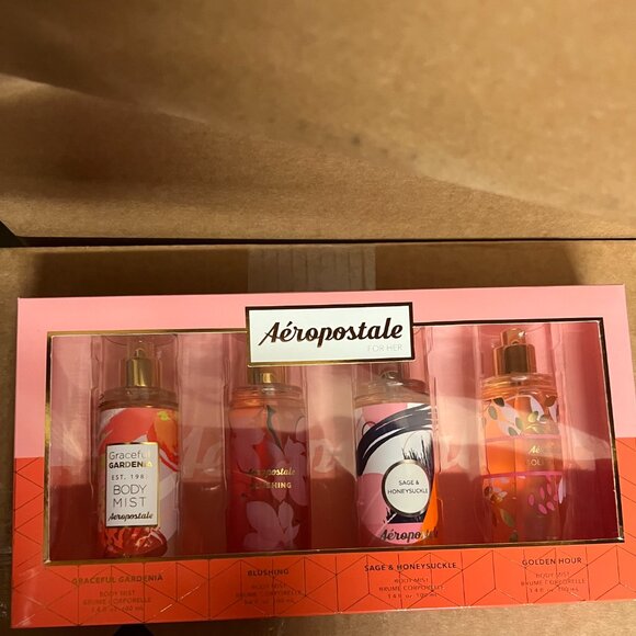 NEW Aéropostale 4 PC Women's Body Mist Set Golden Hour Gardenia Sage Honeysuckle - Picture 2 of 2
